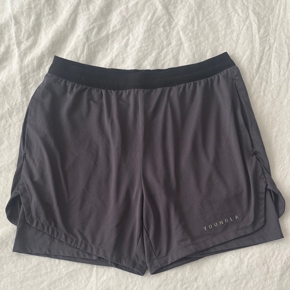 YoungLA Men's Charcoal Athletic Shorts - Picture 1 of 3